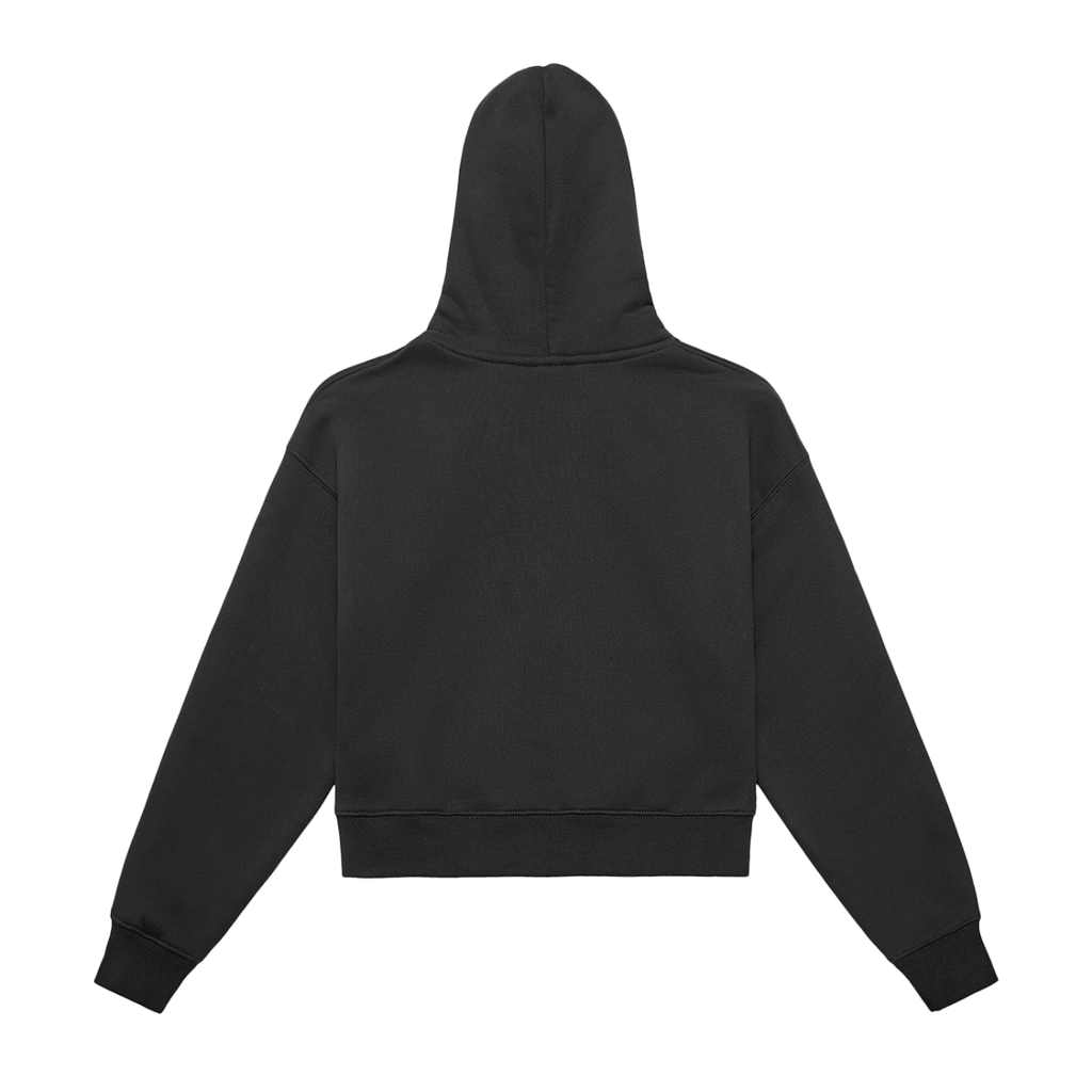 BYL Flower Zip-Up Cropped Hoodie